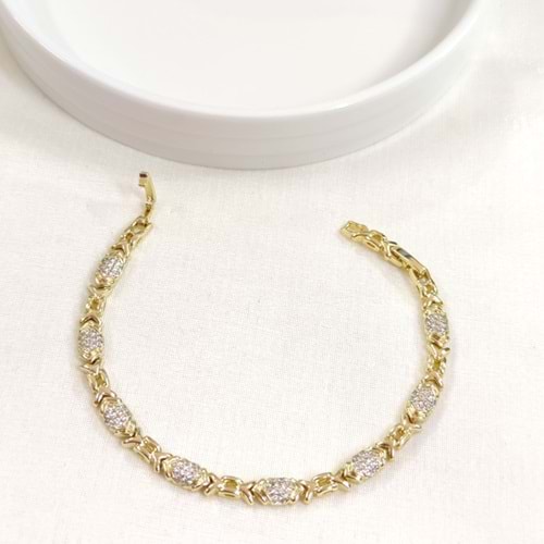 XUPING TAŞ DETAYLI BİLEKLİK GOLD 17+2 CM