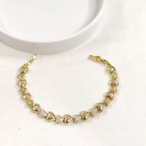 XUPING BOMBELİ KALP BİLEKLİK GOLD 17+2 CM