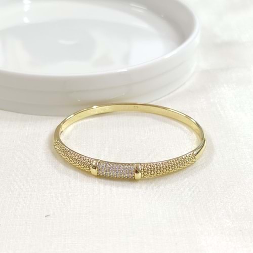 XUPING TAŞ DETAYLI ÇITIR BİLEZİK GOLD 6 CM