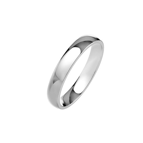 4 MM KLASİK BOMBELİ GÜMÜŞ ALYANS - RODYUM BEYAZ - 12