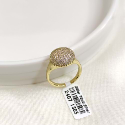 XUPING TAŞLI 1,3 CM KUBBE YÜZÜK GOLD - 14