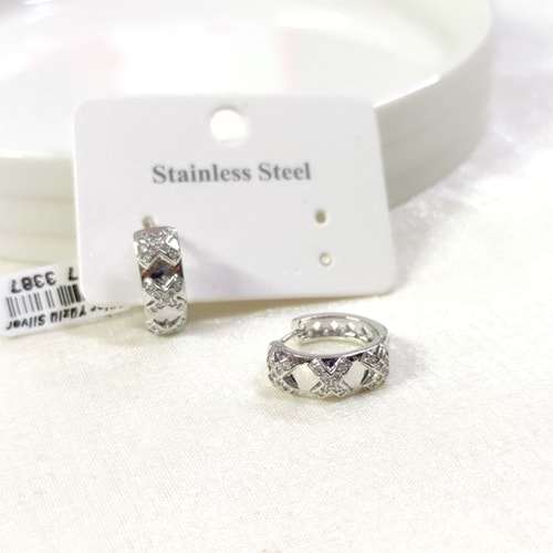 ÇELİK 14 MM HALKA KÜPE BEYAZ