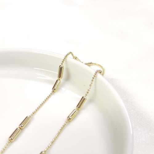 XUPING SİLİNDİR DETAY ZİNCİR KOLYE 45 CM GOLD