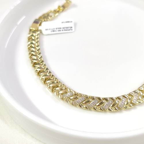 XUPING 8 MM TAŞLI BİLEKLİK GOLD 17+2 CM