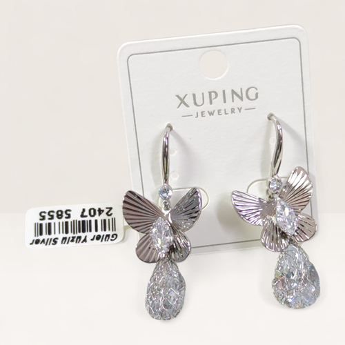 XUPING SALLANTILI KELEBEK KÜPE BEYAZ