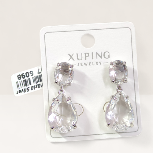 XUPING 3 MM BEYAZ TAŞ DAMLA ÇİVİ KÜPE BEYAZ