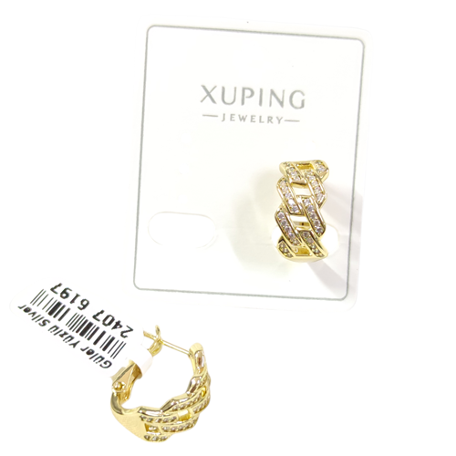 XUPING 12 MM TAŞLI GURMET HALKA KÜPE GOLD