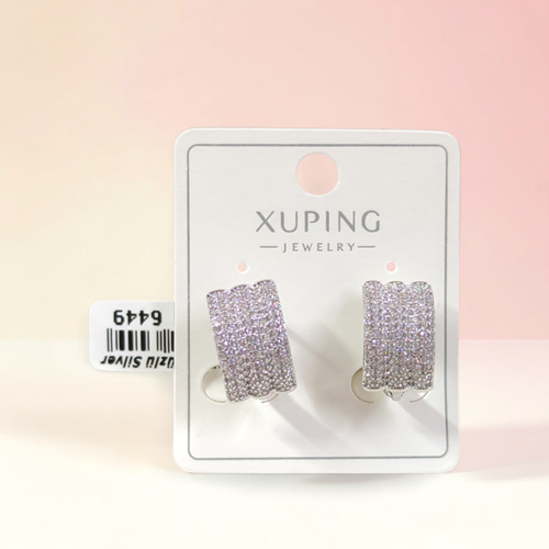 XUPING 10 MM KALIN TAŞLI 15 MM HALKA KÜPE BEYAZ