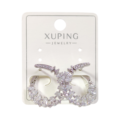 XUPING 22 CM ABİYE TAŞLI ÇİVİ KÜPE BEYAZ