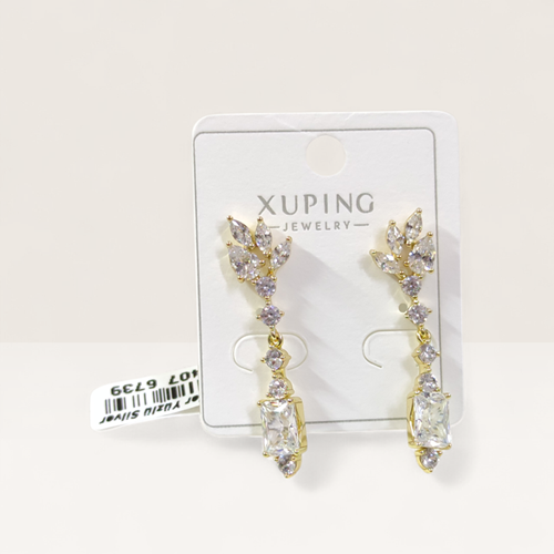 XUPING 4 CM SALLANTILI TAŞLI KÜPE GOLD