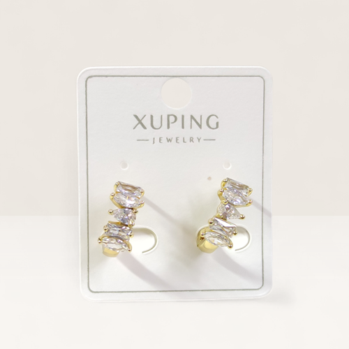 XUPING TAŞLI DETAY 12 MM HALKA KÜPE GOLD