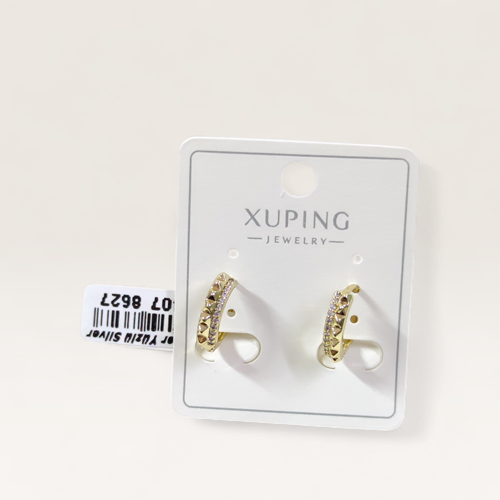 XUPING 10 MM TIRTIKLI HALKA KÜPE GOLD