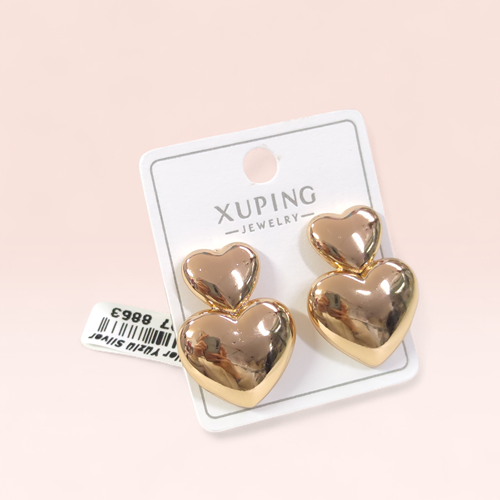 XUPING 25 MM SALLANTILI KALP ÇİVİ KÜPE ROSE