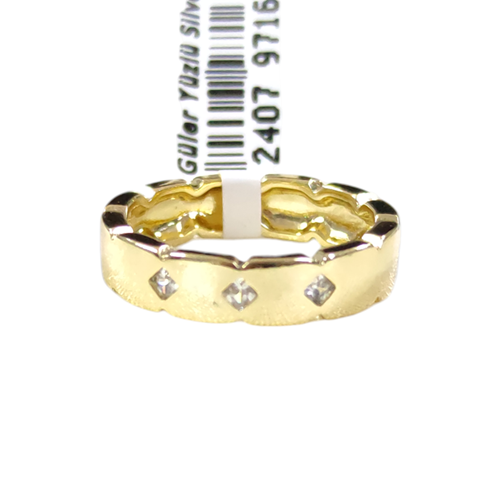 XUPING 5 MM ÜÇ TAŞLI ALYANS YÜZÜK GOLD