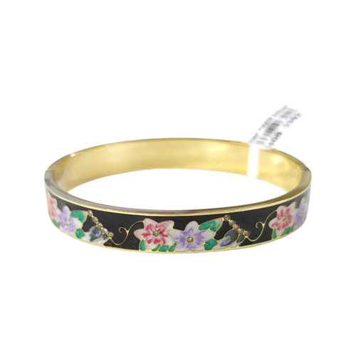 ÇELİK 58 MM SİYAH ÇİÇEK MİNELİ BİLEZİK