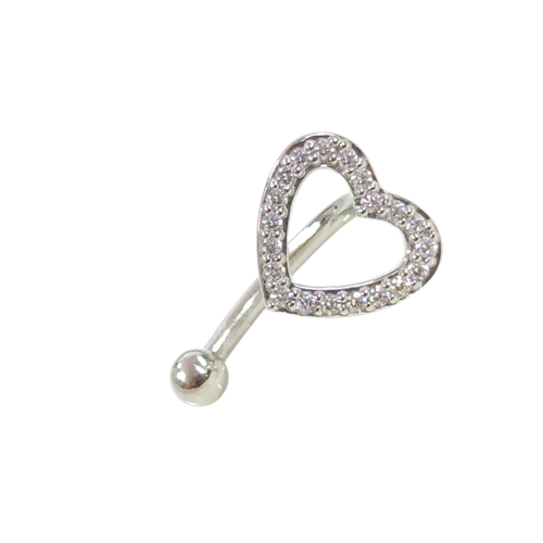 İTHAL 10 MM BOŞ KALP GÜMÜŞ GÖBEK PIERCING