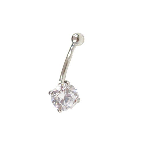 İTHAL 6 MM TEKTAŞ GÜMÜŞ GÖBEK PIERCING