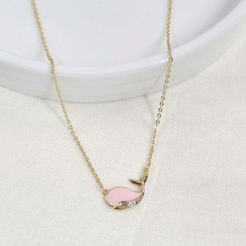 XUPING PEMBE MİNELİ BALİNA KOLYE 45 CM GOLD