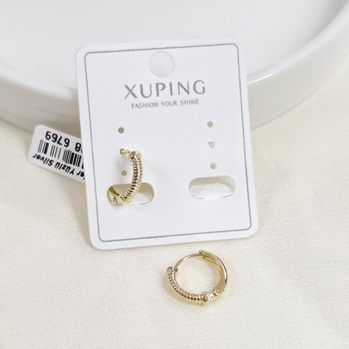 XUPING 10 MM BURGU DESEN HALKA KÜPE GOLD