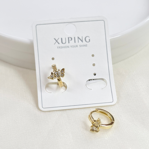 XUPING 10 MM İKİ KELEBEK HALKA KÜPE GOLD