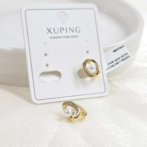 XUPING 4 MM İNCİ 8 MM HALKA KÜPE GOLD