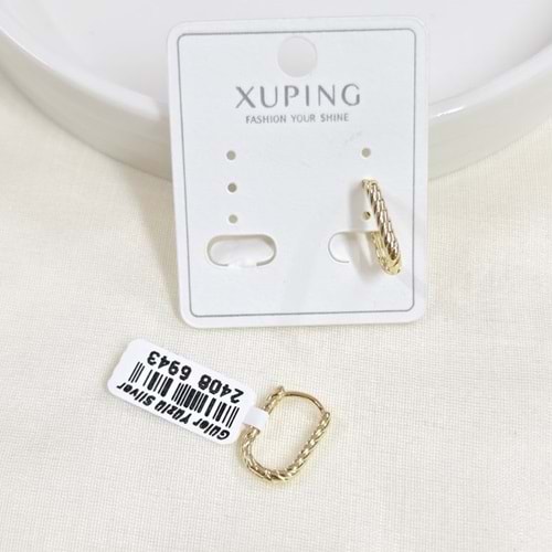 XUPING 12x8 MM DÖRTGEN HALKA KÜPE GOLD
