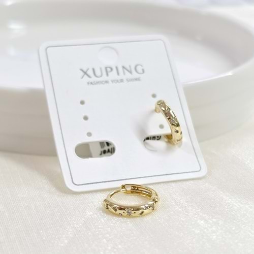 XUPING 10 MM YILDIZ TAŞLI HALKA KÜPE GOLD