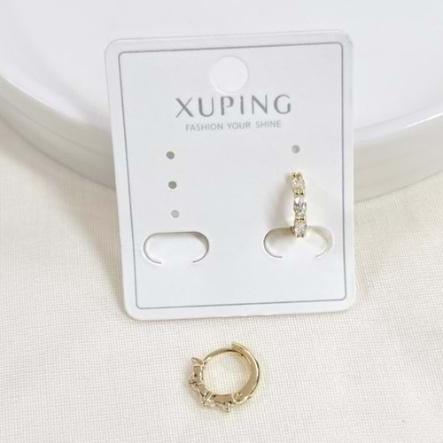 XUPING 8 MM TAŞLI MİNİ HALKA KÜPE GOLD