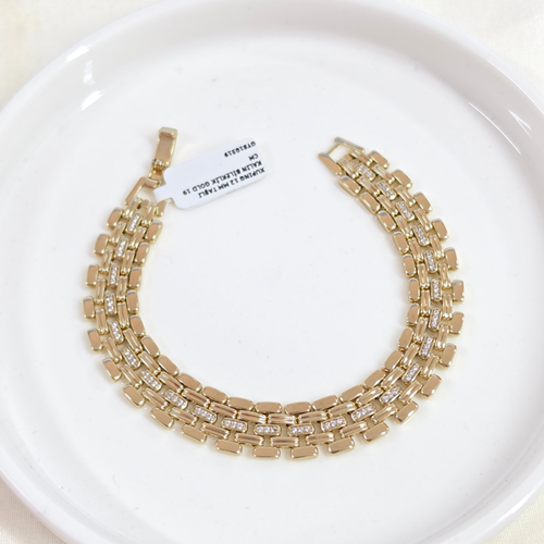 XUPING 12 MM TAŞLI KALIN BİLEKLİK GOLD 19 CM