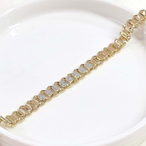 XUPING 10 MM TAŞLI BİLEKLİK GOLD 17+2 CM