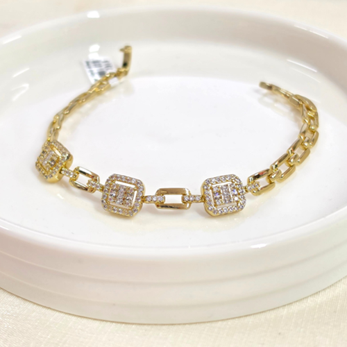 XUPING 10 MM BAGET TAŞLI BİLEKLİK GOLD 17+2 CM