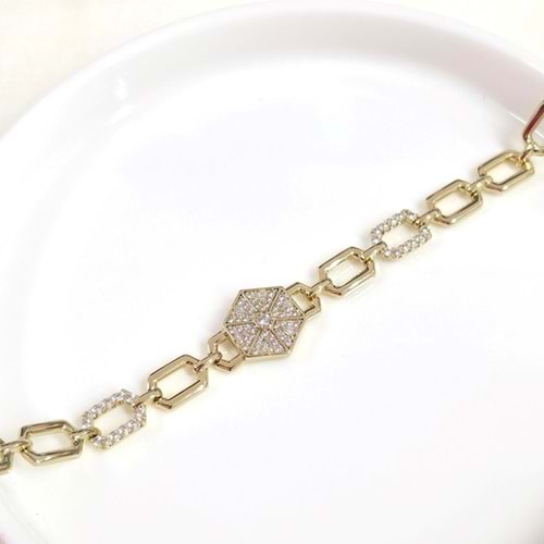 XUPING 8 MM TAŞLI ALTIGEN BİLEKLİK GOLD 16+2 CM