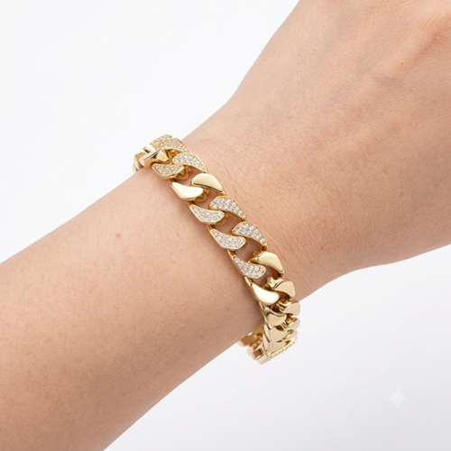 XUPING 12 MM KUTU KİLİT GURMET BİLEKLİK 18 CM GOLD