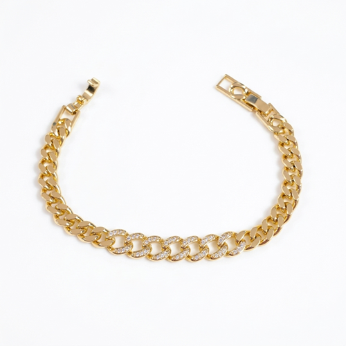 CMJEWELRY 8 MM GURMET ZİNCİR BİLEKLİK 17+2 CM GOLD