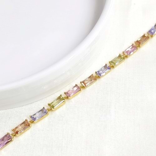 XUPING 4 MM SOFT BAGET TAŞLI BİLEKLİK 17+3 CM GOLD