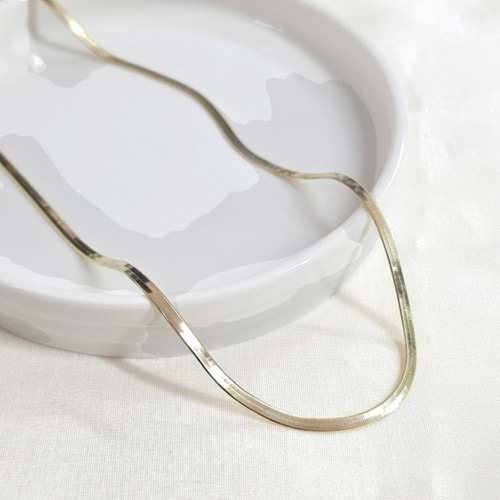 XUPING 3 MM ITALYAN YASSI ZİNCİR KOLYE 45 CM GOLD
