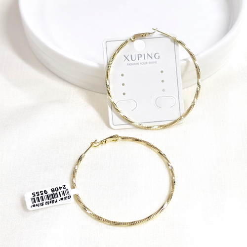 XUPING 46 MM DESENLİ HALKA KÜPE GOLD