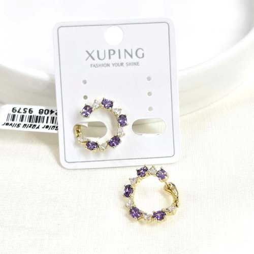 XUPING 12 MM MOR YUVARLAK HALKA KÜPE GOLD