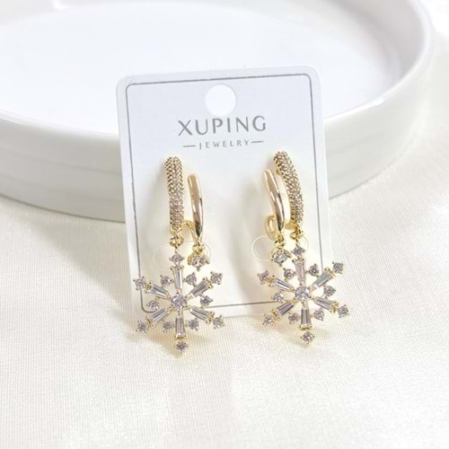 XUPING 20 MM KAR TANESİ HALKA ÇİVİ KÜPE GOLD