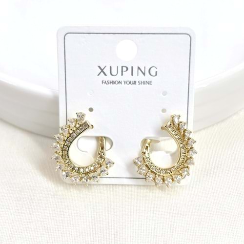 XUPING 20 MM TAŞLI HALKA KÜPE GOLD