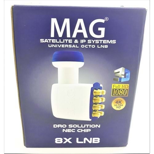 MAG 8 Lİ LNB ALTIN UÇLU SHARP CHİP 0.3DB - 1472