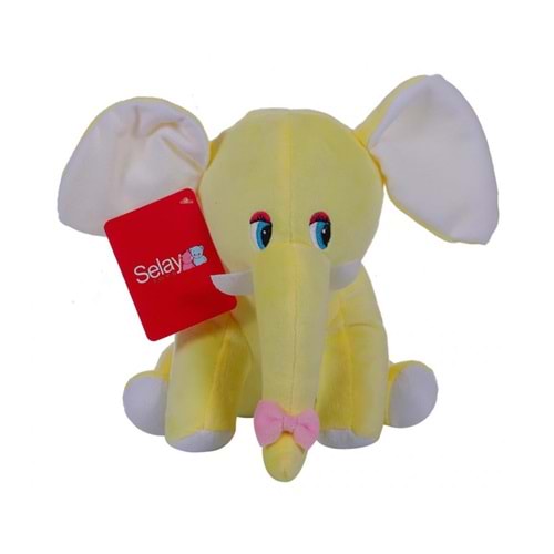 SELAY TOYS PELUŞ OTURAN FİL 20X17 CM 1286 - SARI