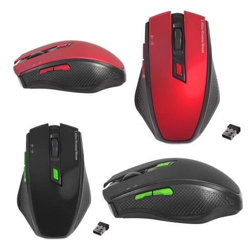 EVEREST SMW-777 USB 2.4GHZ OPTİK KABLOSUZ MOUSE KIRMIZI-SİYAH