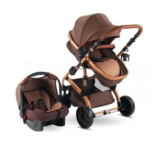 BABYHOPE BH-3011 DISCOVER TRAVEL BEBEK ARABASI VE PUSET - KAHVE
