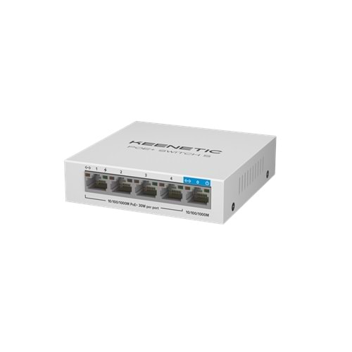 KEENETIC POE+ SWITCH 5, 1X1GBİT, 4X1GBİT POE+ PORT, IEEE 802.3AF/AT (MAX.30W/PORT), 60WATT