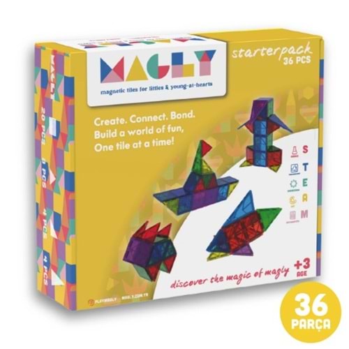 MAGLY MANYETİK 3 BOYUTLU YAPI BLOKLARI 36 PARÇA MGLY-36 *30