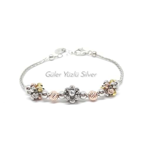 3 LÜ TOP TOP DORICA GÜMÜŞ BİLEKLİK - ROSE ALTIN KAPLAMA