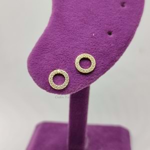 İÇİ BOŞ ÇEMBER GÜMÜŞ ÇİVİ KÜPE - ALTIN SARI