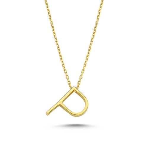 P HARF GÜMÜŞ KOLYE - ALTIN KAPLAMA (SARI)