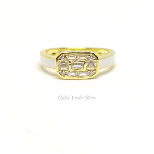 ITHAL BEYAZ MİNELİ BAGET GÜMÜŞ YÜZÜK - 19